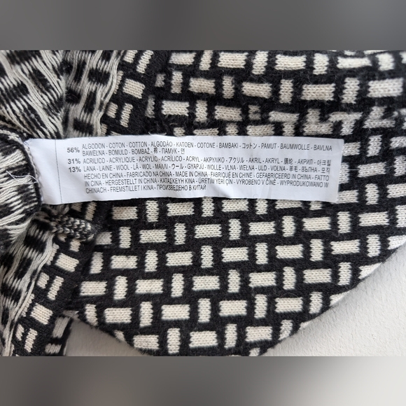 Zara Knit structured black and white geometric sweater dress size medium - Picture 6 of 7